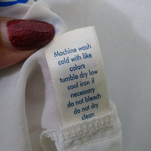 Between Me and You Blue White Sleeveless Sheer Tank Top Cami Women Size S - Picture 6 of 8